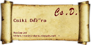 Csiki Dóra névjegykártya